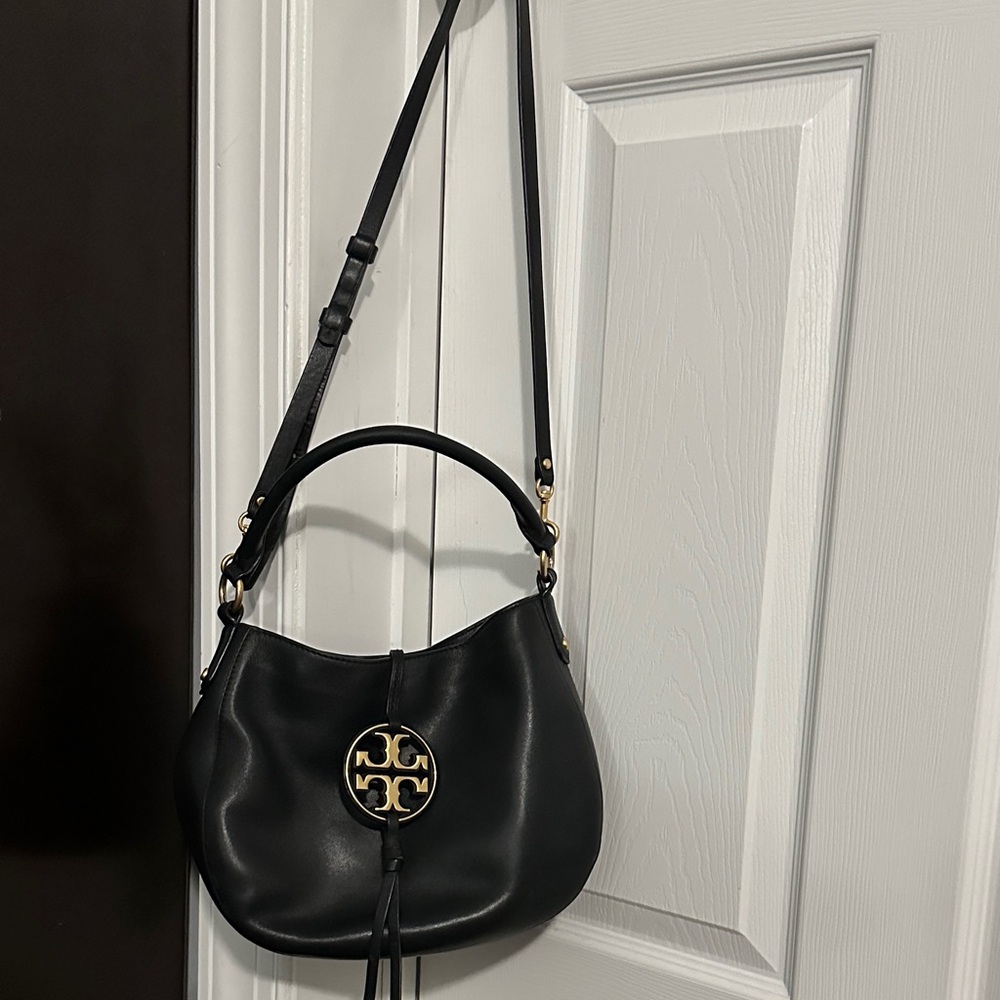 Tory Burch Black Crossbody Bag with Gold Accents